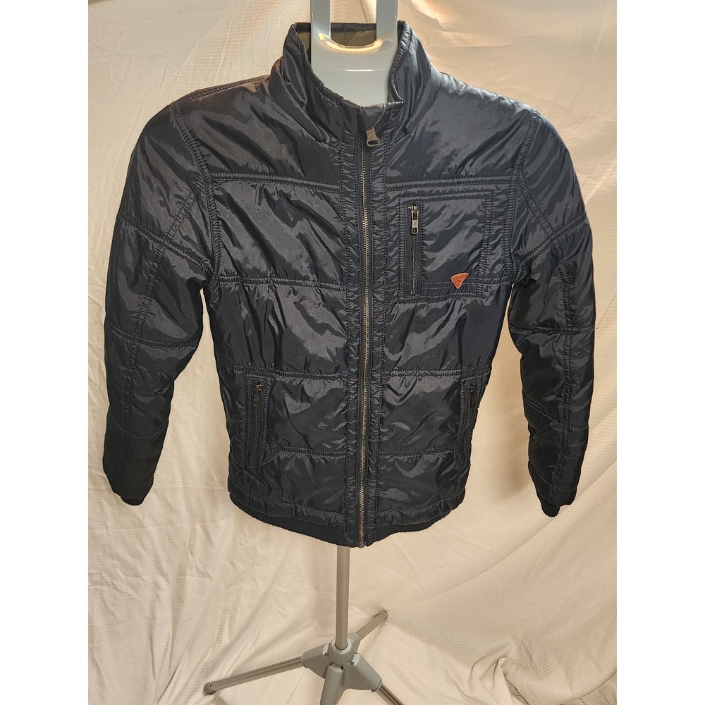Guess Boys Gingham Lined Puffer Bomber Jacket M (12/14)